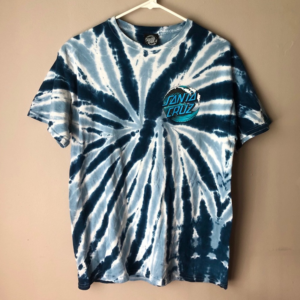 santa cruz blue tie dye short sleeve tshirt